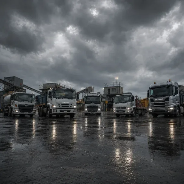 Drop photo: dump truck fleet